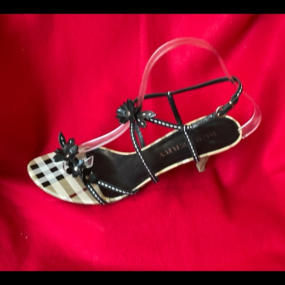 Burberry Nova check scrappy floral sandal 38.5 8 - Picture 1 of 8